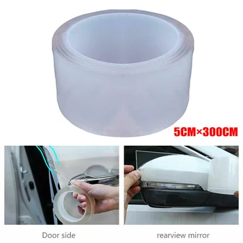 

5cm*300CM Protector Sill Scuff Cover Car Door Plate Sticker Bumper Body Anti Scratch Strip Flexibility Car Accessories