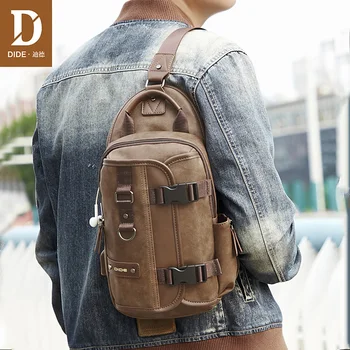 

DIDE New Large Capacity Crossbody Men Bags Waterproof USB Charging Chest Pack Messengers Chest Bag iPad Shoulder Bag Male