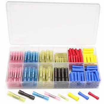 

240PCS 3 Size Heat Shrink Electrical Wire Insulated Connectors Cable Butt Crimp Terminals Waterproof Assortment Kit 10-26AWG