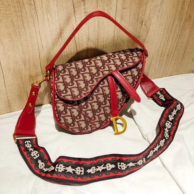 Woolen Cloth Vintage Women Bag Saddle Bag WIth Wide Shoulder Strap