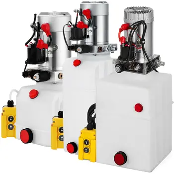 

12v Double Acting Hydraulic Pump Dump Trailer -3 Quart plastic Reservoir for Dump Trailer