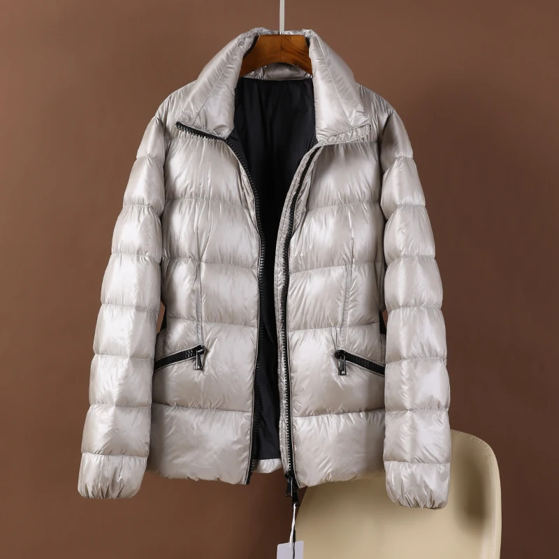 HIFI 40MM Headset Driver Headphone Speaker Unit ?Down Jacket Women Winter Style 90 White Goose Down High Density Anti Splash Slim Short Coat Zipper Placket Zipper Pocket