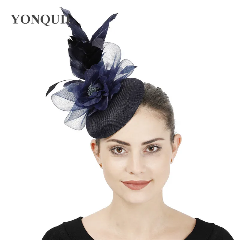 Wedding Navy Fascinator Hat Bridal 