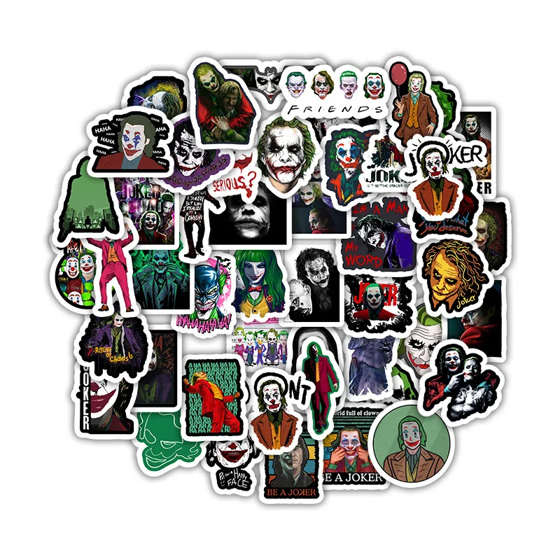 

50PCS The Joker Anime Stickers Cartoon Clown Style for Case Laptop Motorcycle Skateboard Luggage Decal Children Toy Sticker