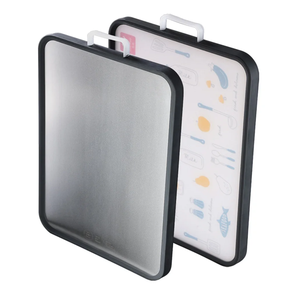 

Double-sided Stainless Steel SU304 Cutting Board Kitchen Durable Easy Clean Unique Design Chopping Board