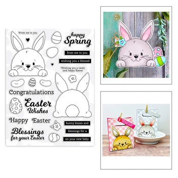 

2020 New Hot Sentiment Words Animal Stamps and Easter Eggs Bunny Metal Cutting Dies Background Scrapbooking Foil For Card Making