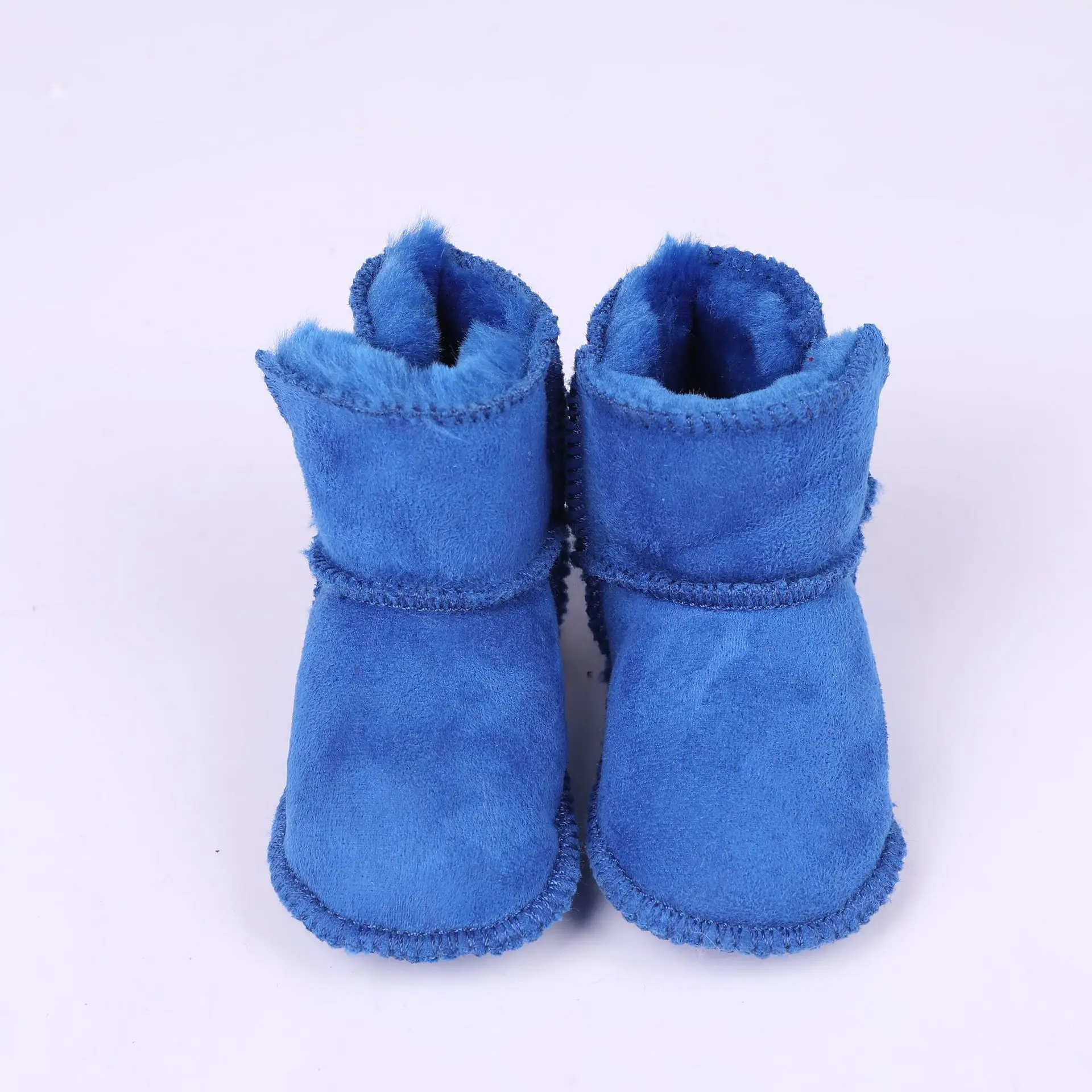 JOYHOPY зимняя детская обувь для малышей; Теплая обувь из искусственного меха для маленьких девочек; кожаные ботинки для маленьких мальчиков - Цвет: blue