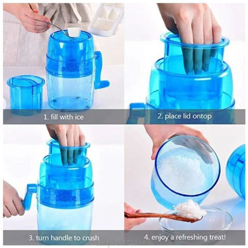 Household Mini Easy Ice Shavers Crusher Handheld Snow Manual Crushing Ice Machine Fried Machine Kitchen Tool 193F