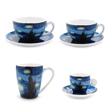 

Creative Tea Cup Saucers Set Japanese Mate Cup Water Cups Funny Eco Friendly Crockery Art Xicara Vintage Porcelain AC50CU