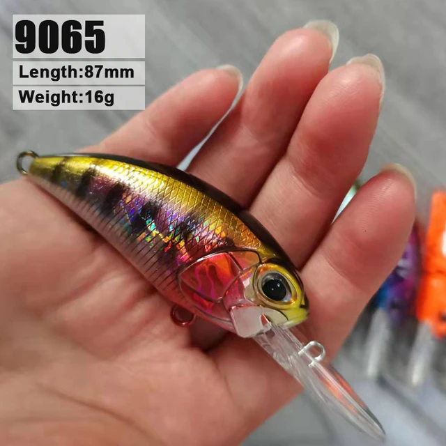 1Pcs Floating Crank Trout Fishing 87mm 16g Crankbait Hard Plastic