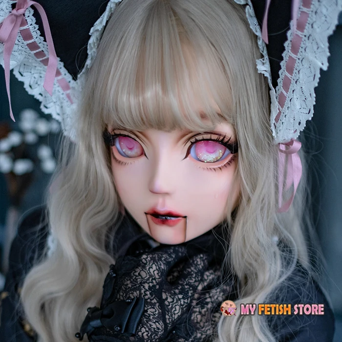 S01) HIDOLLS качество ручной работы Женская девочка Смола половина головы Косплей Японская ролевая игра BJD кигуруми маска Трансвестит кукольная маска