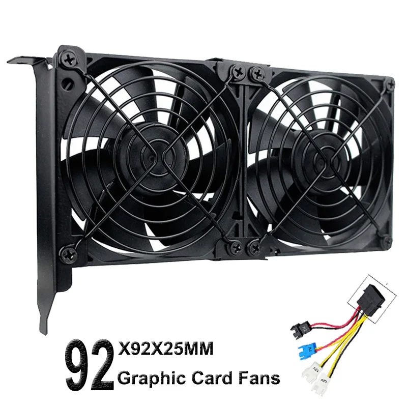 

Gdstime 9cm 92mm Graphic Card fans universal computer VGA cooler ultra quiet fan Dual 9225 PCI chassis graphics card cooling fan