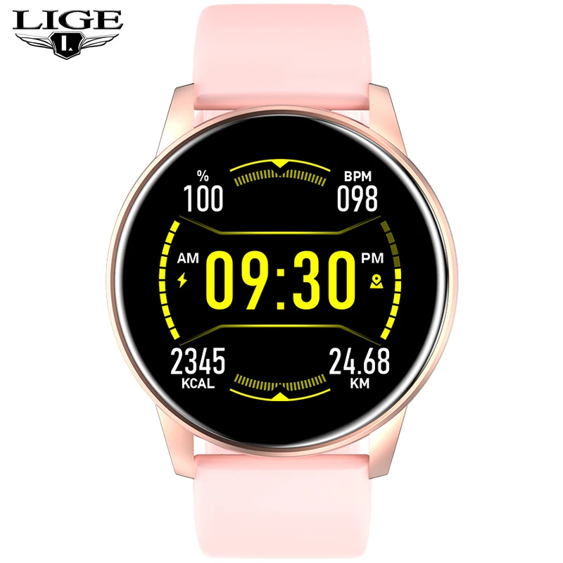 

LIGE Ladies Smart Watch Realtime Weather Forecast Activity Tracking Heart Rate Monitor Sports Ladies Smart Watch for Android IOS