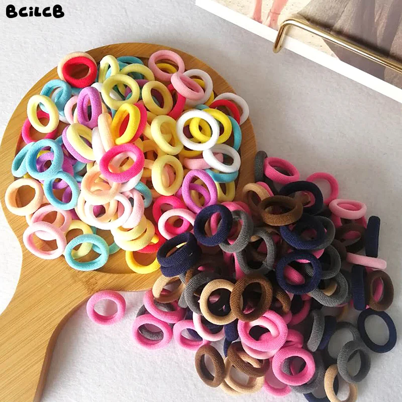 Cinta para el pelo pequeña para niña, diademas infantiles de colores, elásticas, de nailon, accesorios para el cabello, 50/100 Uds.