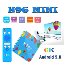 Smart tv set top box H96 Mini 4GB 32GB 128GB Android 9.0 TV Box Allwinner H6 Quad Core 6K H.265 tv boxing H96 MAX