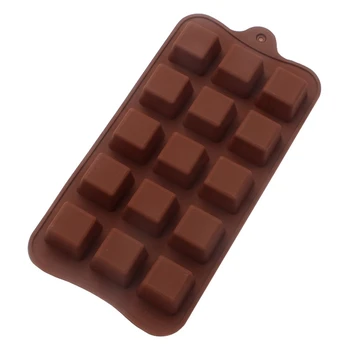 

15 Sqaure DIY Baking Dessert Chocolate 3D Silicone Molds Cake Decorating Tools For Fondant Candy Gummy Ice Cube Cake Moulds K610