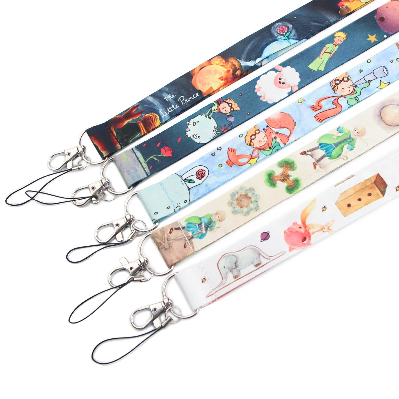 Homegaga prince cartoon diy keychain lanyard webbing ribbon neck strap fabric badge phone holder necklace accessory D1704