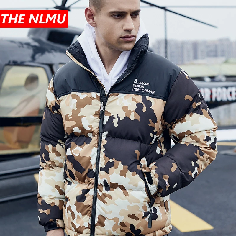 

2019 Men Winter Thick Jackets New Design Patchwork Camouflage Parka Jacket Male Warm Coat Hip Hop Streetwear Parkas WG570