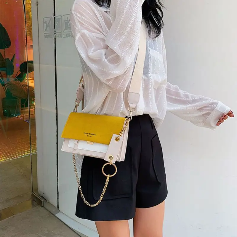 

Women Leather Contrast Color Handbag Shoulder Lady Crossbody Bag Tote Satchel F42A