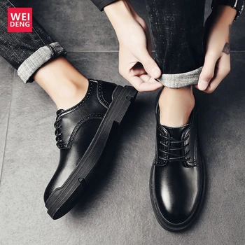 

Weideng Classic Retro Business Formal Casual Genuine Leather Martin Shoes Mens Wedding Dress Footwear Males Loafer Office Oxford