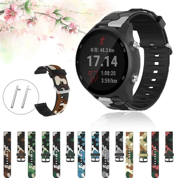 

New Camo Printing Silicone Sport Strap For Garmin Forerunner 645 245 Vivoactive 4 Bracelet for Amazfit Stratos 3 2 Smart Watch