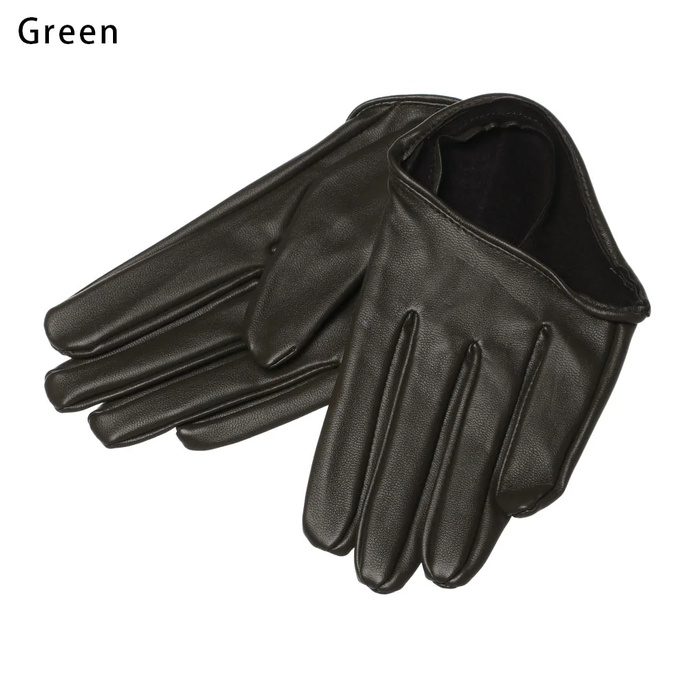 1 пара женские модные перчатки для танцев на шесте рок-шоу готические панк на половину ладони/ступни полный палец перчатки сексуальные кожаные перчатки для ночного клуба - Цвет: green