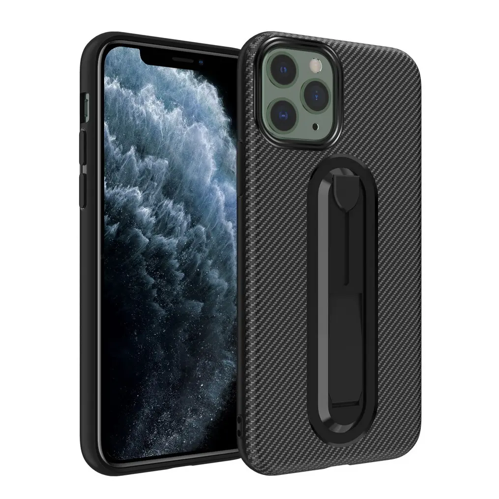 Чехол-подставка для телефона iPhone 11 Pro max Новинка 2019 Мягкий ТПУ/углеродное волокно