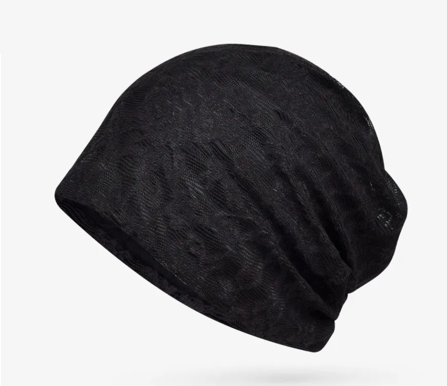 Модная кружевная шапка Skullies Beanies, Женская двухслойная дышащая одноцветная Шапка-тюрбан, шапка для беременных женщин, весна-лето, новинка