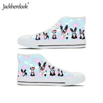 

Jackherelook Cute Pupies Print High Top Canvas Shoes Men Women Running Sneakers Vulcanized Shoes Green Outdoor Walking Shoe
