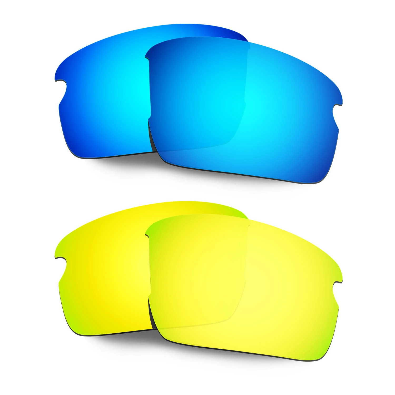 

HKUCO Polarized Replacement Lenses For Flak 2.0 Asian Fit OO9271 Sunglasses Blue/Gold 2 Pairs