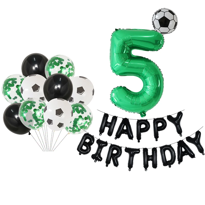 3" зеленый номер фольги шары Барселона футбол Джерси футбольный воздушный шарик мальчик 1 2 3 года День рождения мальчик девочка фото реквизит