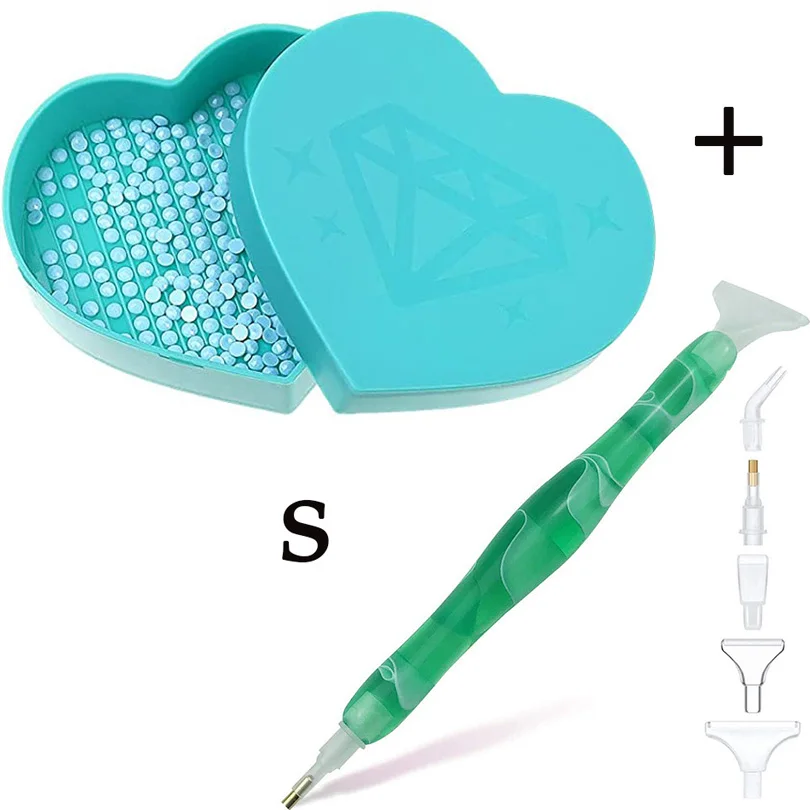 needle felting painting 5D Diamond Painting Tool Heart-Shaped Drill Diamond Tray Box Diamond Embroidery Accessories Large Capacity Tray Drill Plate Tray needle sculpting crochet Needle Arts & Craft