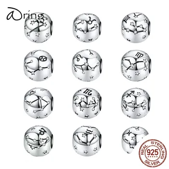 

ARING VINTAGE 925 STERLING SILVER AQARIUS STAR SIGN ZODIAC BEADS CHARMS FIT BRACELETS DIY TWELVE CONSTELLATIONS SCC1218