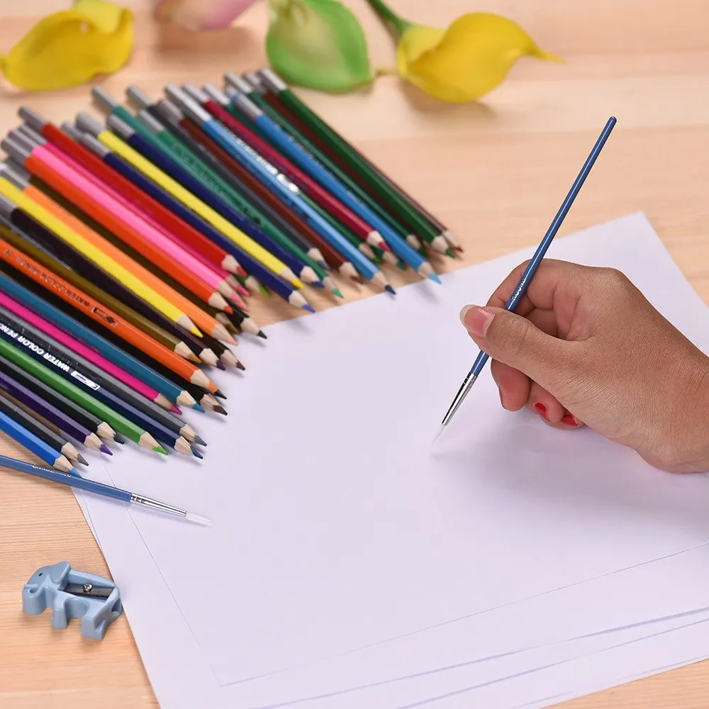 

72 Colored Pencils Set Sketch Drawing Set Soft Lead Box Packed With Brush Water Colored Pencils Set