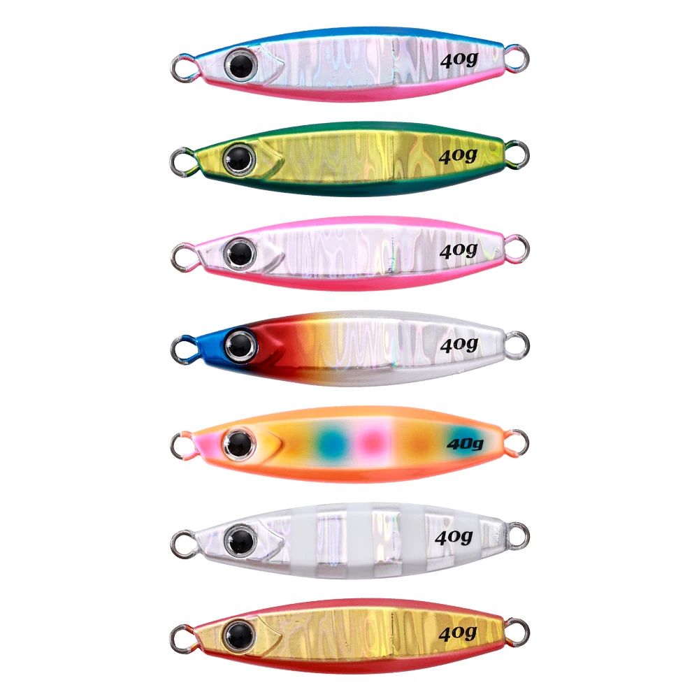 Deep Water Fast Slow Metal Lead Jig Jigging Fishing Lures  Pink&Yellow/Silver Glow