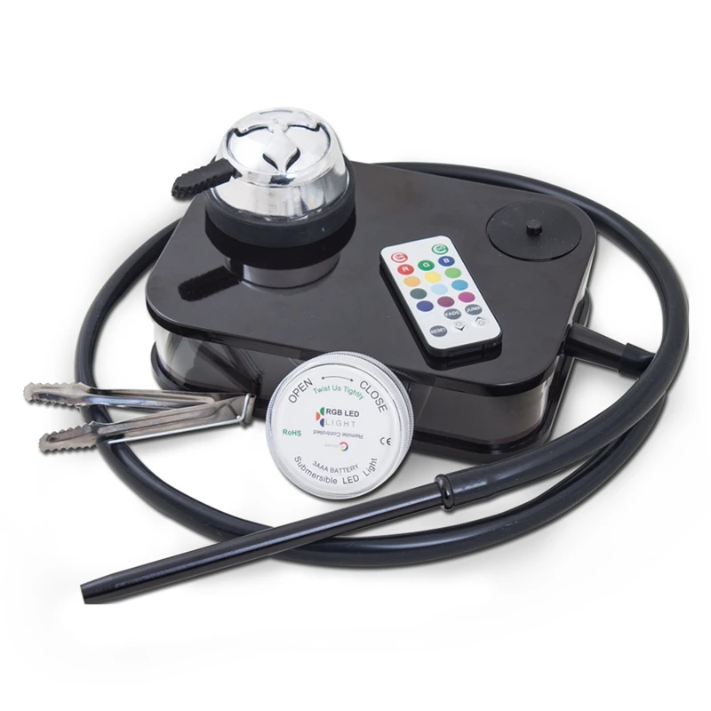 

NEW-Acrylic Hookah Set Narghile Shisha Hookah With Led Light Charcoal Holder Shisha With Hose Water Container Pipes Accessories