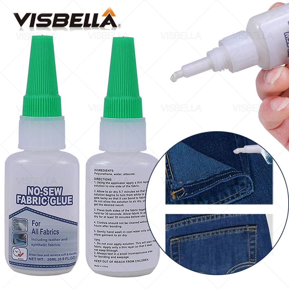Visbella Liquid Fabric Sew Glue Leather Sew Glue Kit Secure Fast Drying