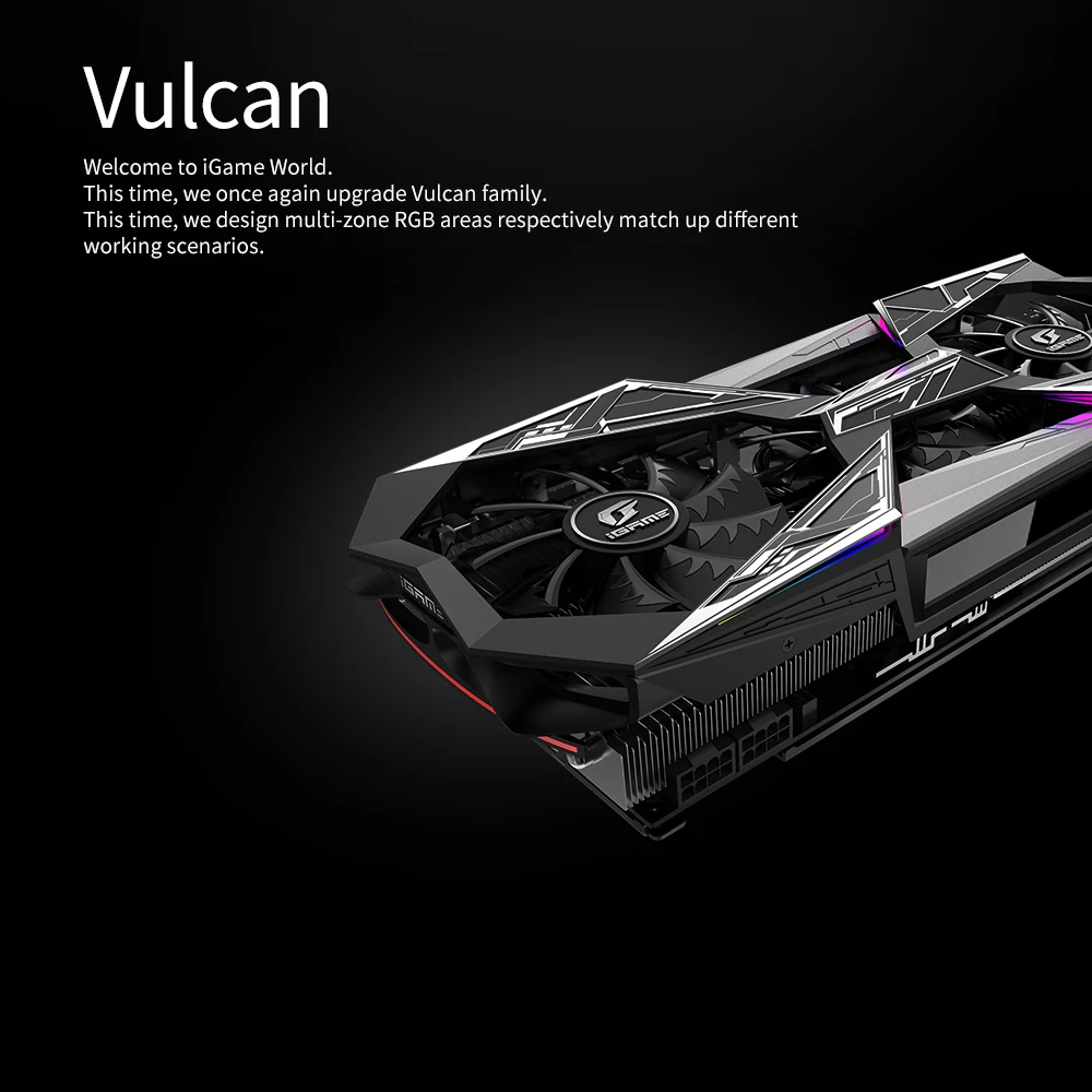 Красочные iGame GeForce RTX 2080 супер графические карты Vulcan X OC GDDR6 8G NVIDIA GPU, графический ппроцессор NVIDIA один ключ Overclock RGB lcd PCI-E3.0 порт