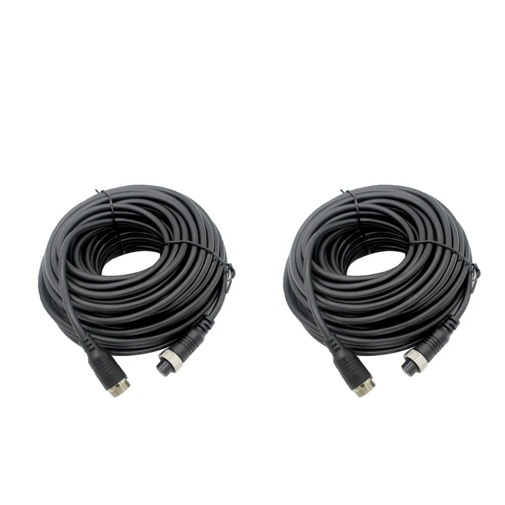 2Pcs 4Pin Video Extension Cable, Car Rear View Backup Camera Video Extension Cable (5 Meters & 10 Meters)