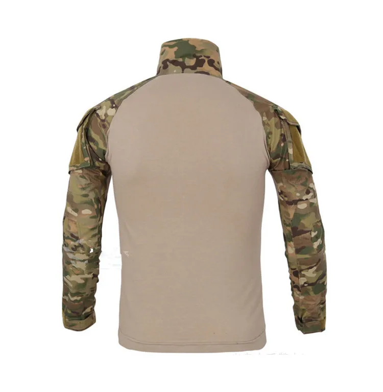 Уличная тактическая футболка, Мужская Боевая рубашка, военные армейские рубашки, походная униформа, походная, Охотничья, с длинным рукавом, камуфляжная футболка