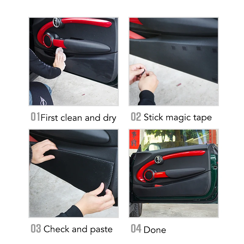 Car Interior Door Panel Protector Leather Anti Kick Film Pad Sticker For Mini Cooper S R56 R60 R61 F54 F55 F56 F60 Countryman