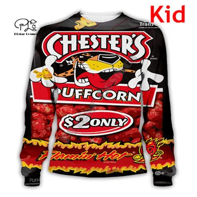 Kids Sweatshirt Одежда для мамы и ребенка детский комплект Семья, сот ветствующий наряд костюм снэки cheetos 3D толстовки/Sweathsirts/футболка/застежки-молнии/жилет для папы, мамы, сына и дочери, единый outsuit - Цвет: Kids Sweatshirt