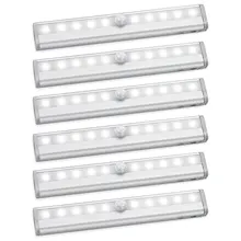 Светодиодный свет под кабинет движения PIR Сенсор лампы 6/10 светодиодный s 98/190 мм освещение для шкаф Кухня ночник