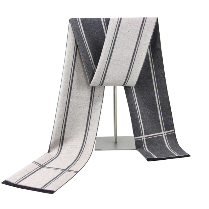 

Scarf for Men,Student Scarf, Winter Warm Scarf, Fashion Scarf, Korean Scarf Male, Color Matching Gray Beige Scarf