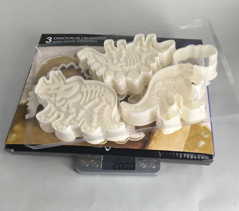 3 шт./компл. динозавра Форма печенья прессформы 3D печенья Форма для вырезания печенья Форма для десерта пресс-формы для выпечки Fondant(сахарная) Украшение торта пресс-форма для выпечки