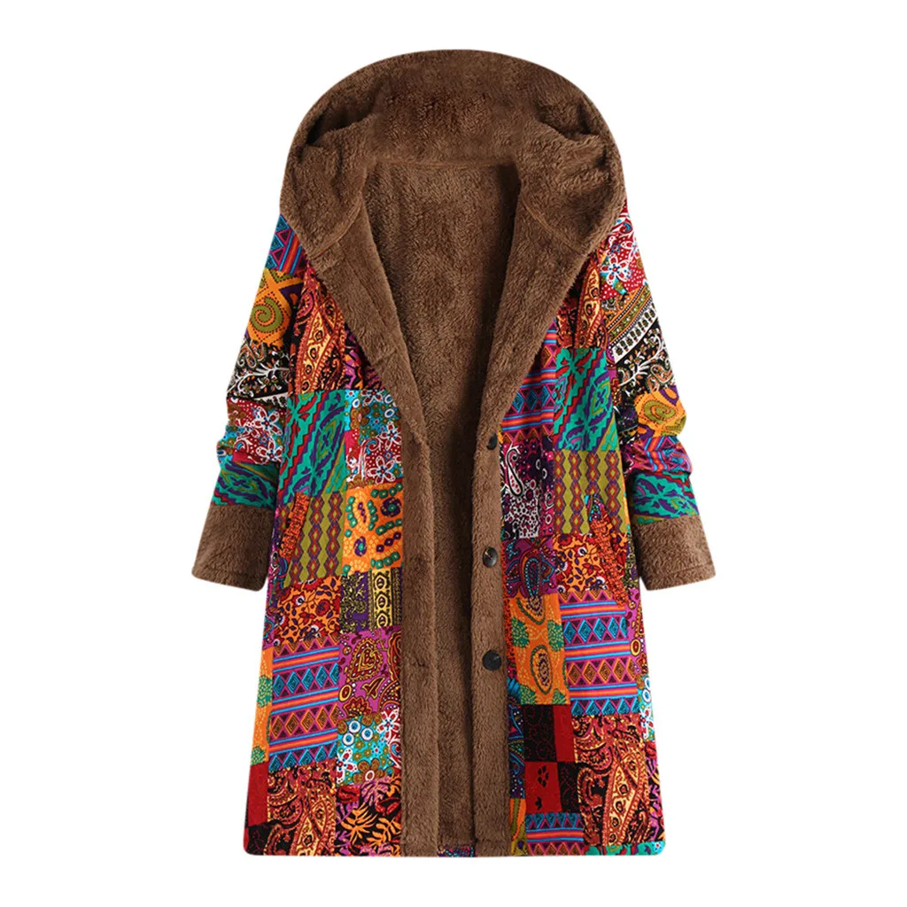 KANCOOLD, Женская куртка, женская, с капюшоном, с длинным рукавом, в винтажном стиле, для девушек, флис, утолщенное пальто, на пуговицах, длинное пальто, Осень-зима, шерстяное пальто