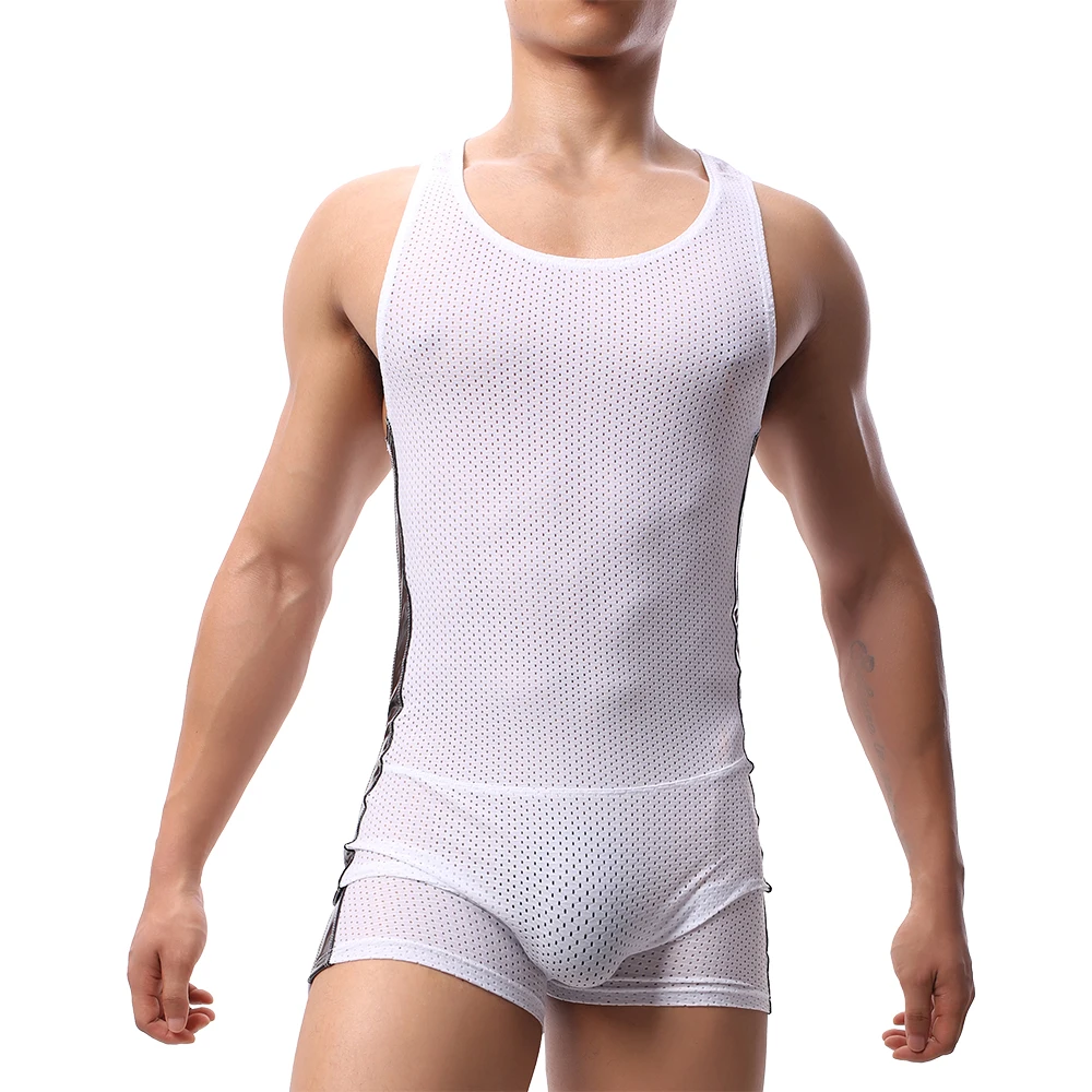 Men One Piece Jumpsuits Sexy Undershirts Shorts Leotard Sports Fitness Wrestling Singlet Mens Bodysuits Overalls Underwear Tank