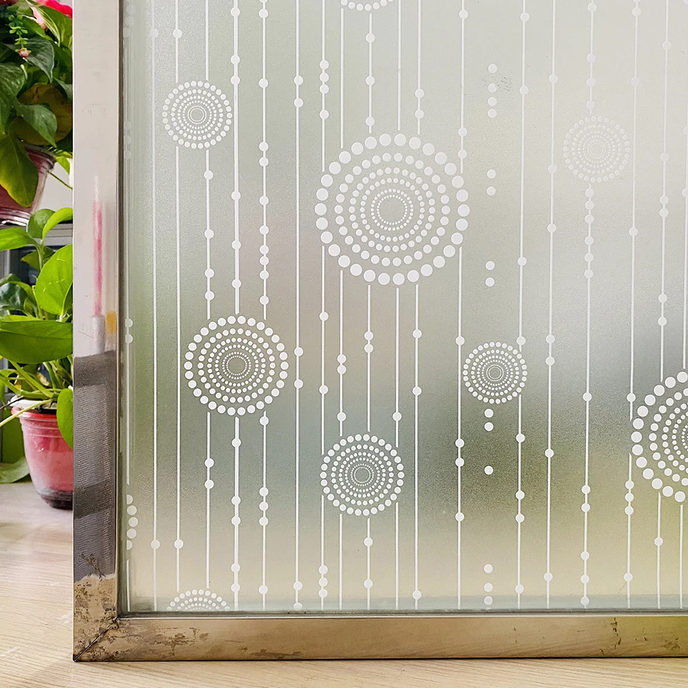 3D Matte Window Film Privacy Stained Glass Vinyl Self Adhesive Film Frosted Heat Insulation Window Sticker for Home Door