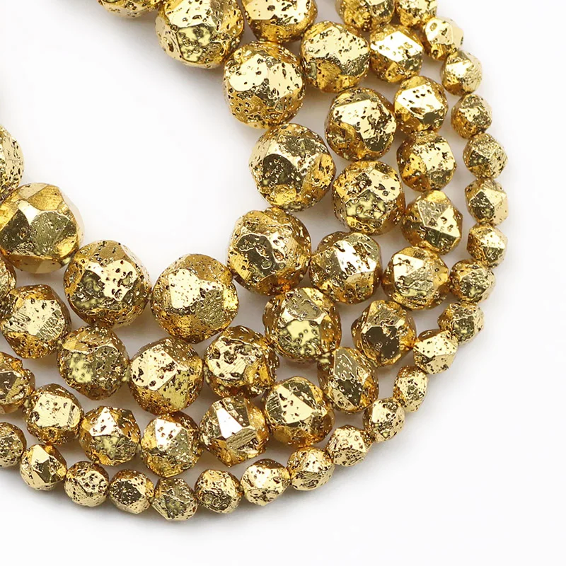 Antique Rose Gold Volcanic Lava Stone Beads for Jewelry Making & DIY Bracelets