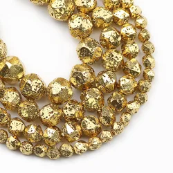 Antique Rose Gold Volcanic Lava Stone Beads for Jewelry Making & DIY Bracelets (Antique Gold Plated)